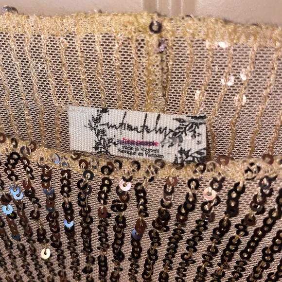 Free People Women's Gold Rush Long Sleeve Top Intimately Size Medium NWOT - Picture 4 of 5